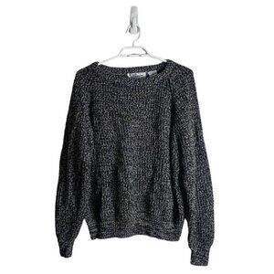 Club Europe Vintage Men's Black Crewneck Knit Sweater